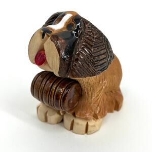 Vintage Artesania Rinconada Retired Hand Made Sculpted St. Bernard Dog Figure